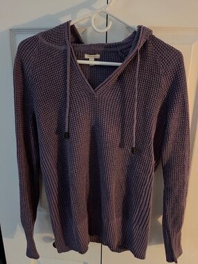 Sonoma waffle knit hooded pullover - mauve